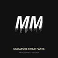 Money Moves Signature Sweatpants — white MM drip monogram on black
